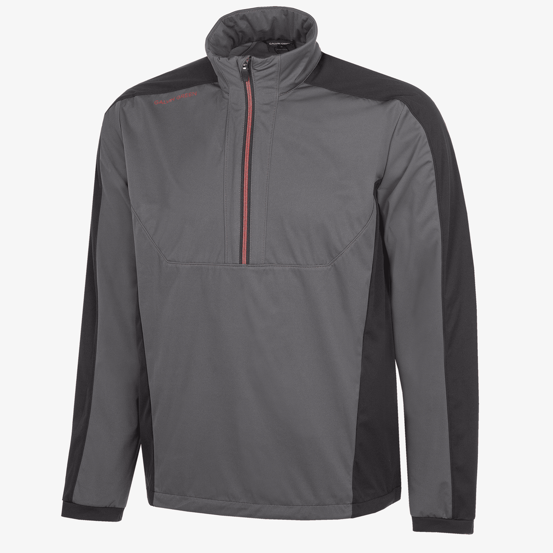 Lawrence is a Windproof and water repellent golf jacket for Men in the color Forged Iron/Black/Red(0)