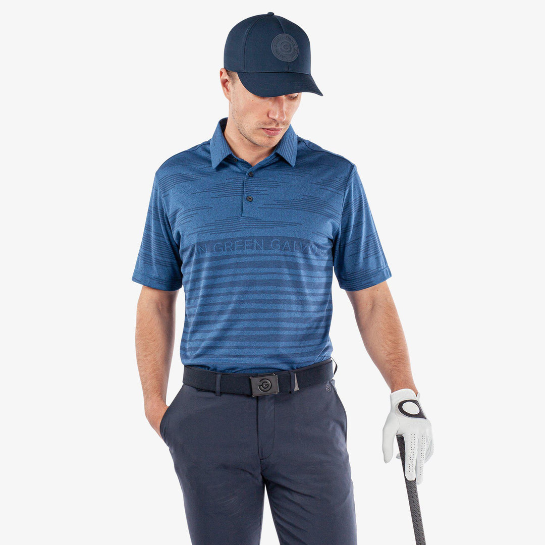 Maximus is a Breathable short sleeve golf shirt for Men in the color Blue/Navy(1)
