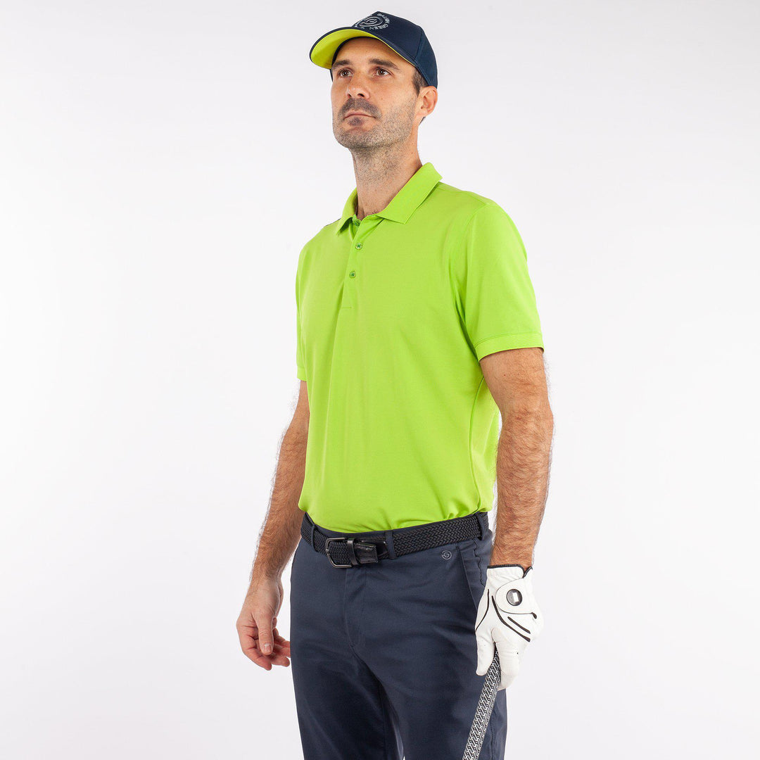 Max is a Breathable short sleeve golf shirt for Men in the color Green base(1)