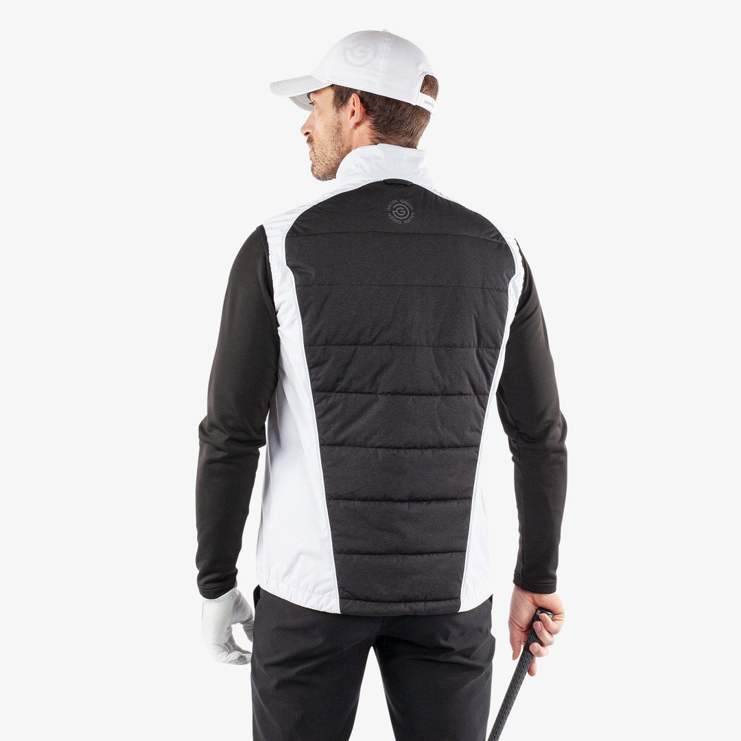 Lauro is a Windproof and water repellent golf vest for Men in the color White/Black(5)