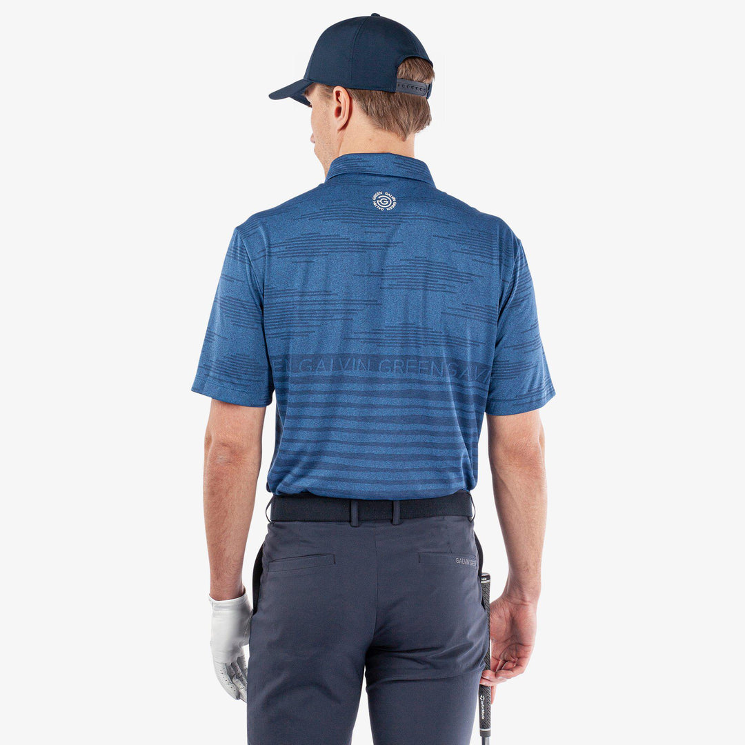 Maximus is a Breathable short sleeve golf shirt for Men in the color Blue/Navy(5)