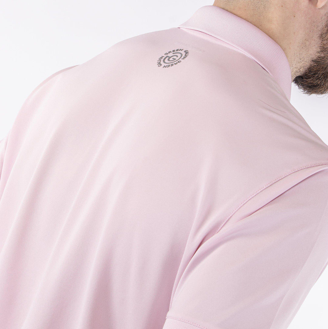 Max is a Breathable short sleeve golf shirt for Men in the color Amazing Pink(5)