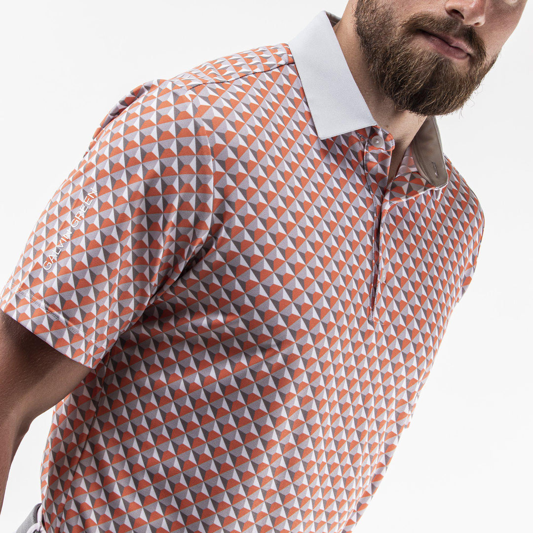 Mercer is a Breathable short sleeve shirt for Men in the color Orange(4)