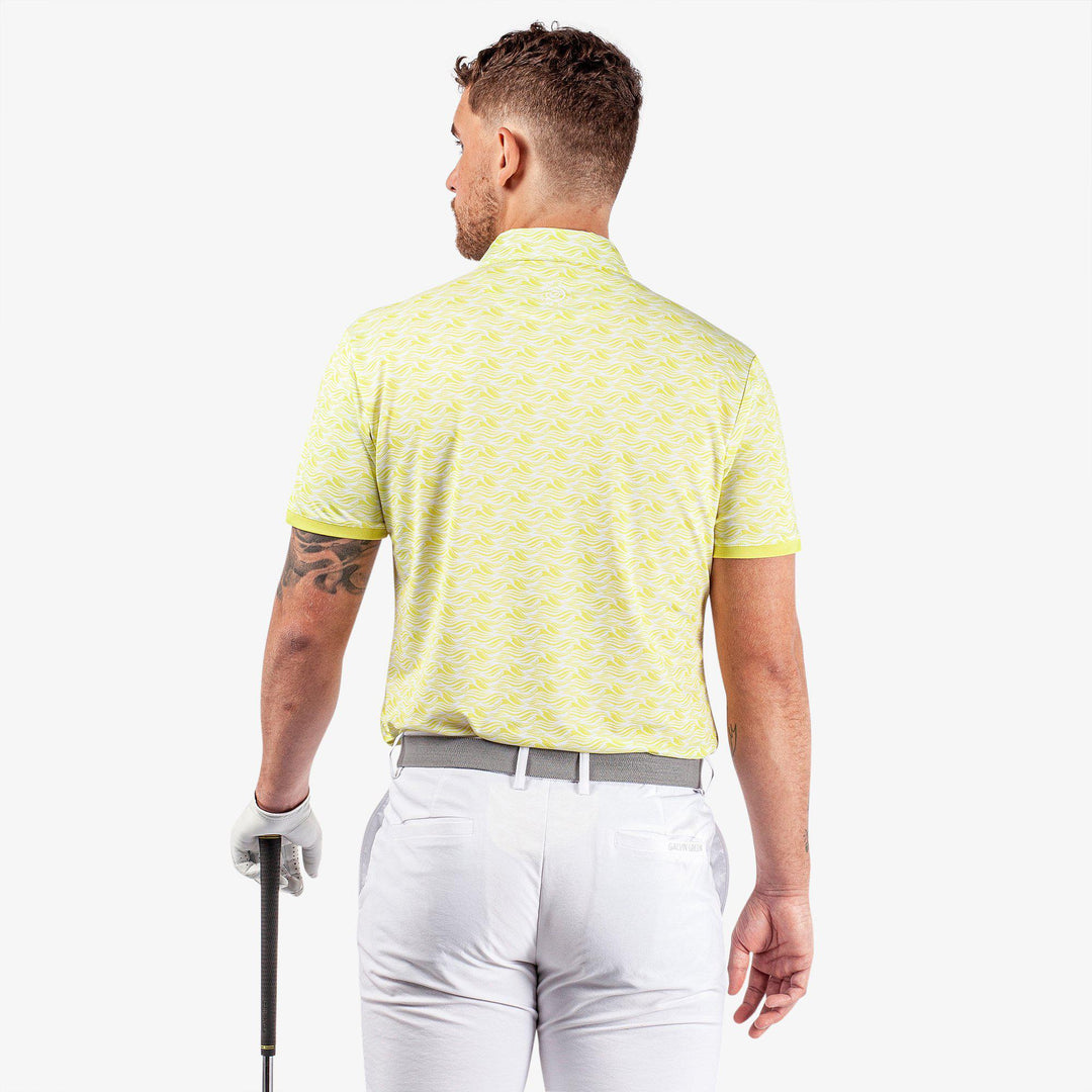 Madden is a Breathable short sleeve golf shirt for Men in the color Sunny Lime/White(5)