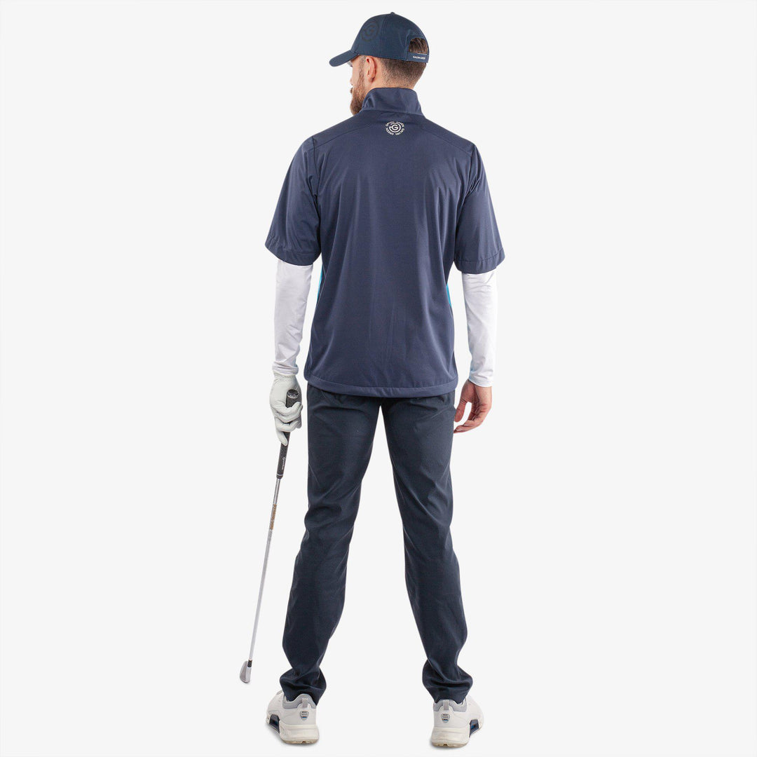 Livingston is a Windproof and water repellent golf jacket for Men in the color Aqua/Navy(6)