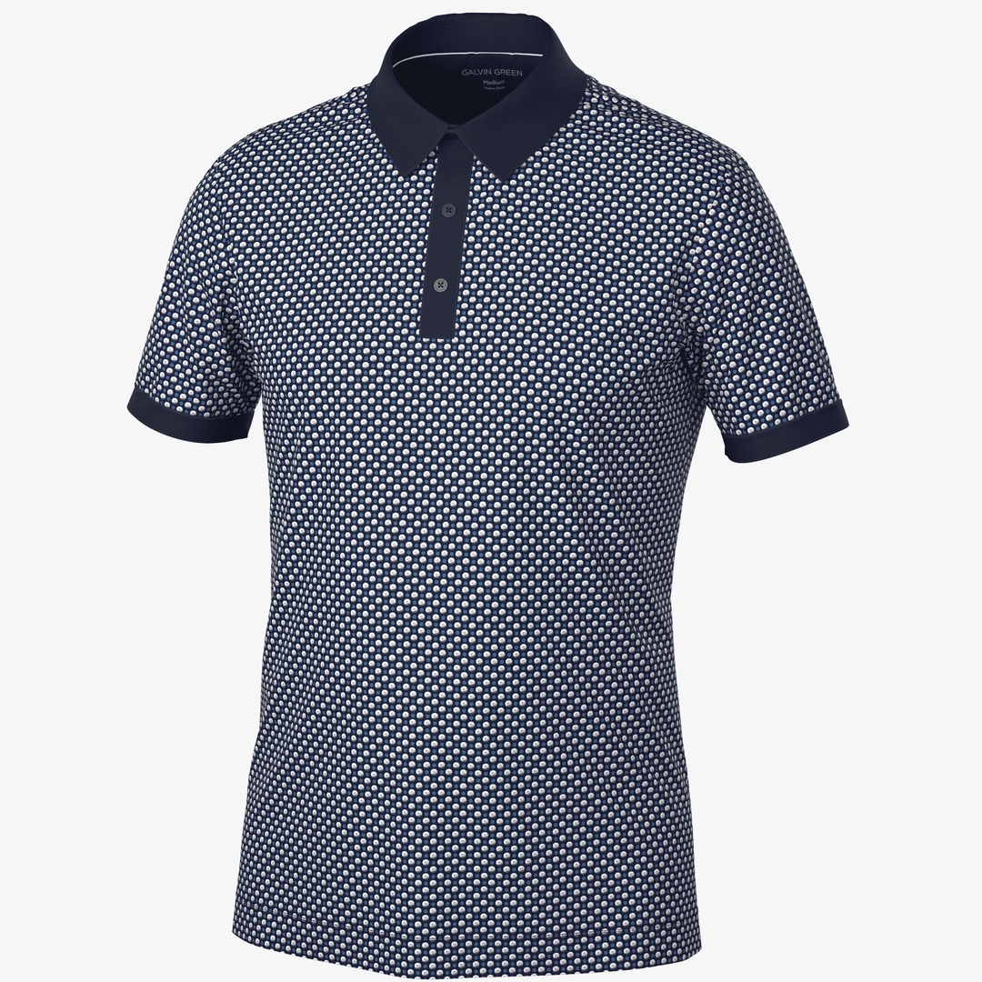 Mate is a Breathable short sleeve golf shirt for Men in the color Cool Grey/Navy(0)