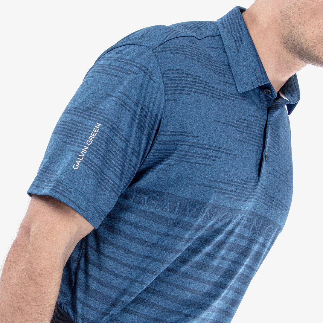 Maximus is a Breathable short sleeve golf shirt for Men in the color Blue/Navy(3)