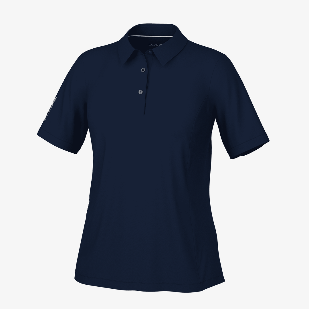 Melody is a Breathable short sleeve golf shirt for Women in the color Navy(0)