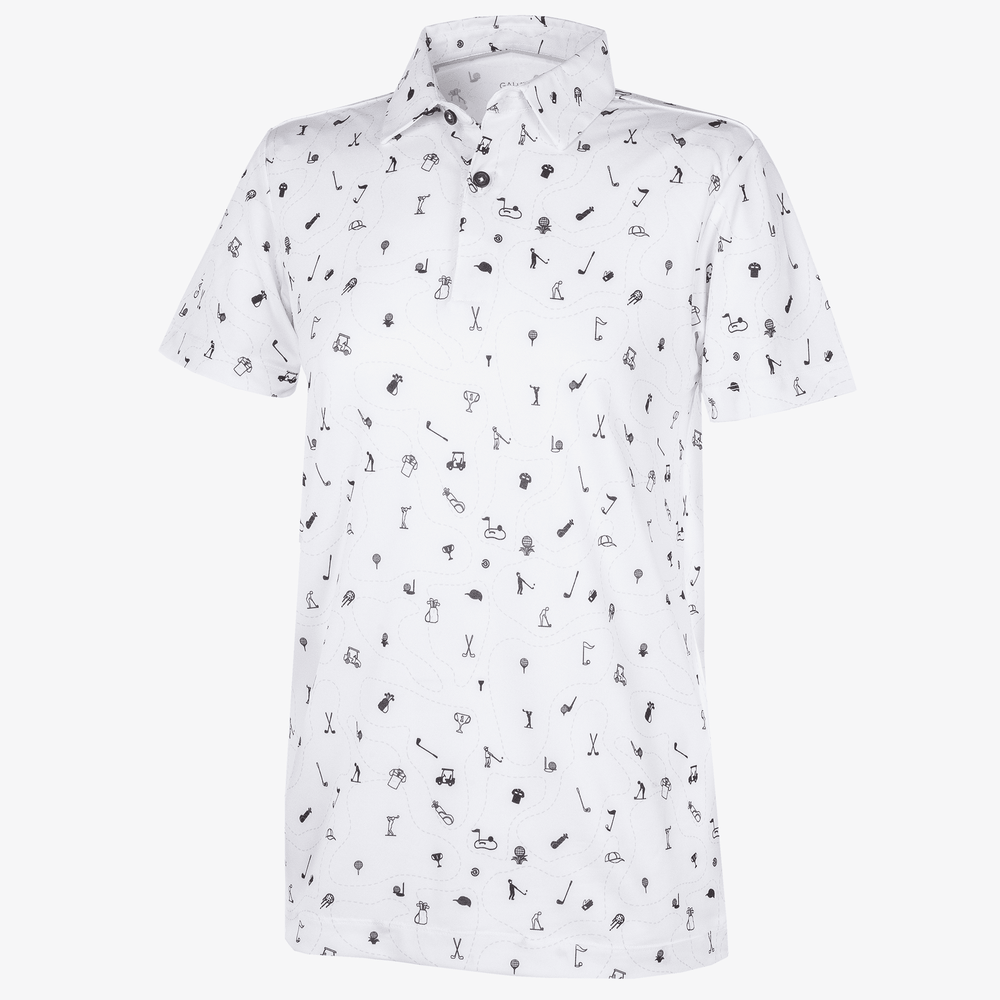 Rowan is a Breathable short sleeve golf shirt for Juniors in the color White/Black(0)