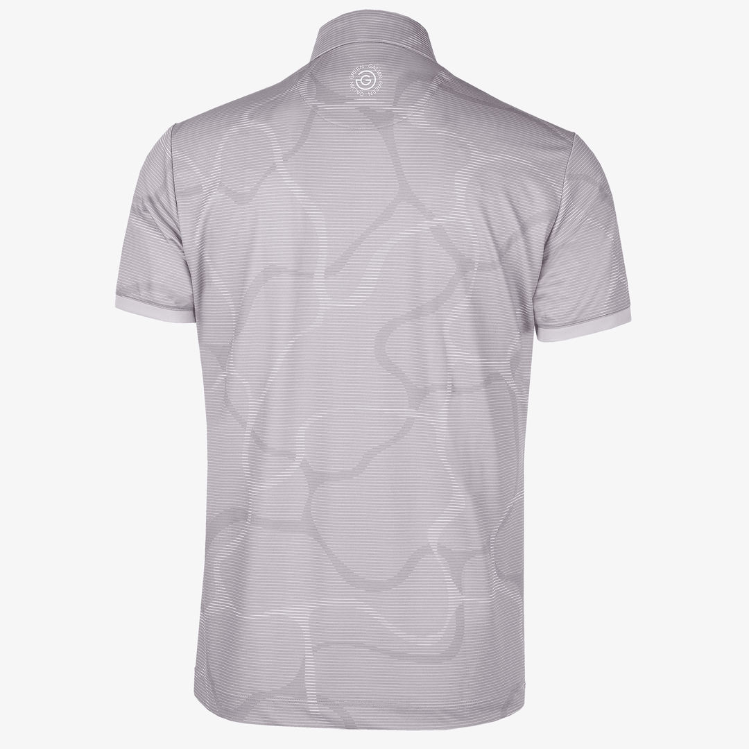 Markos is a Breathable short sleeve golf shirt for Men in the color Cool Grey/White(8)