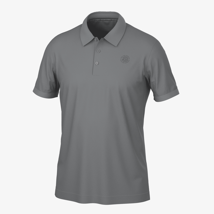 Maximilian is a Breathable short sleeve golf shirt for Men in the color Sharkskin(0)