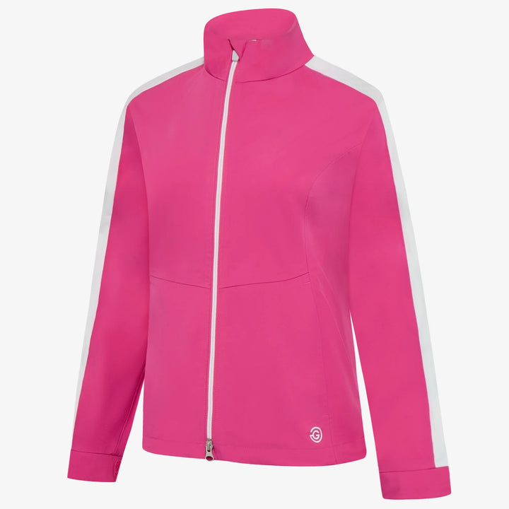 Abby is a Waterproof golf jacket for Women in the color Fuchsia/White(0)