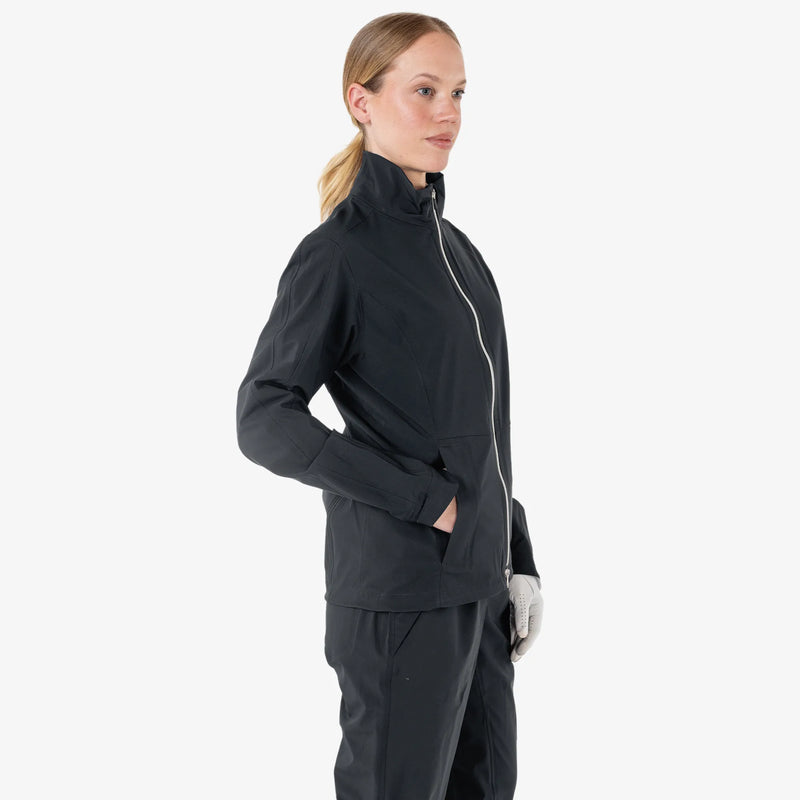 Abby is a Waterproof golf jacket for Women in the color Black(3)