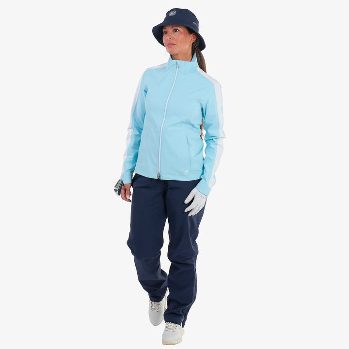 Abby is a Waterproof golf jacket for Women in the color Crystal Blue/White(2)