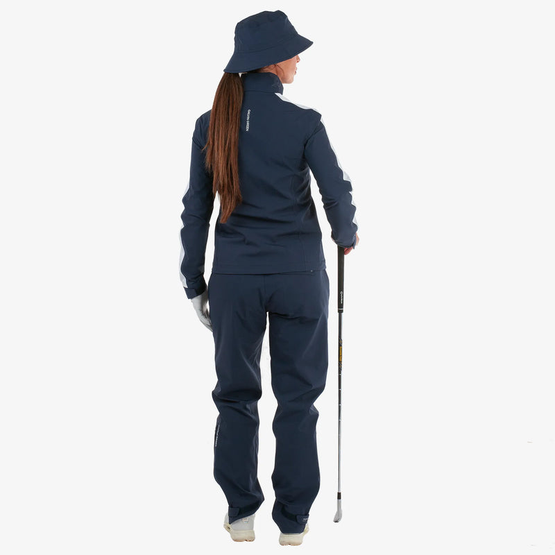 Abby is a Waterproof golf jacket for Women in the color Navy/White(7)