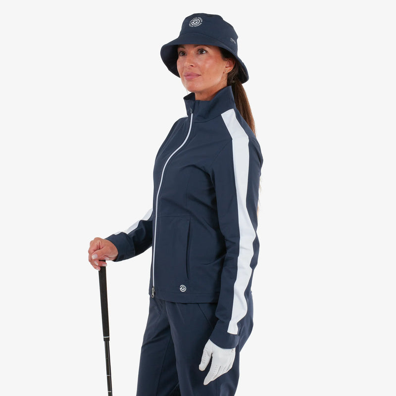 Abby is a Waterproof golf jacket for Women in the color Navy/White(6)