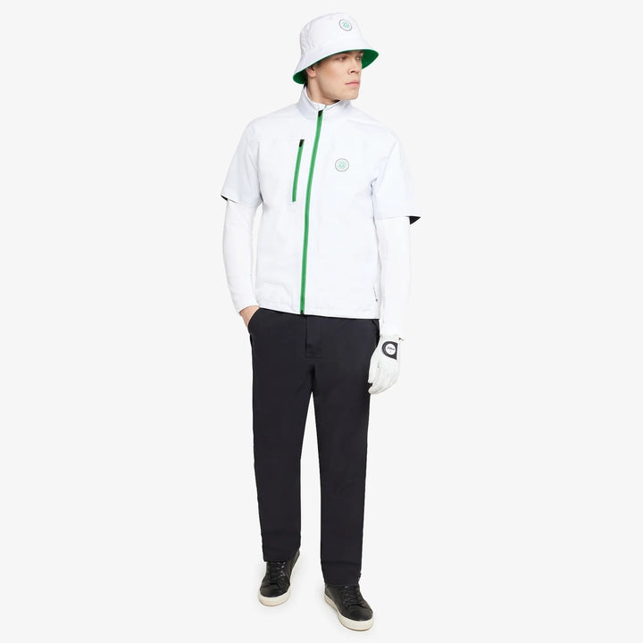 Abel is a Waterproof short sleeve golf jacket for Men in the color White(2)