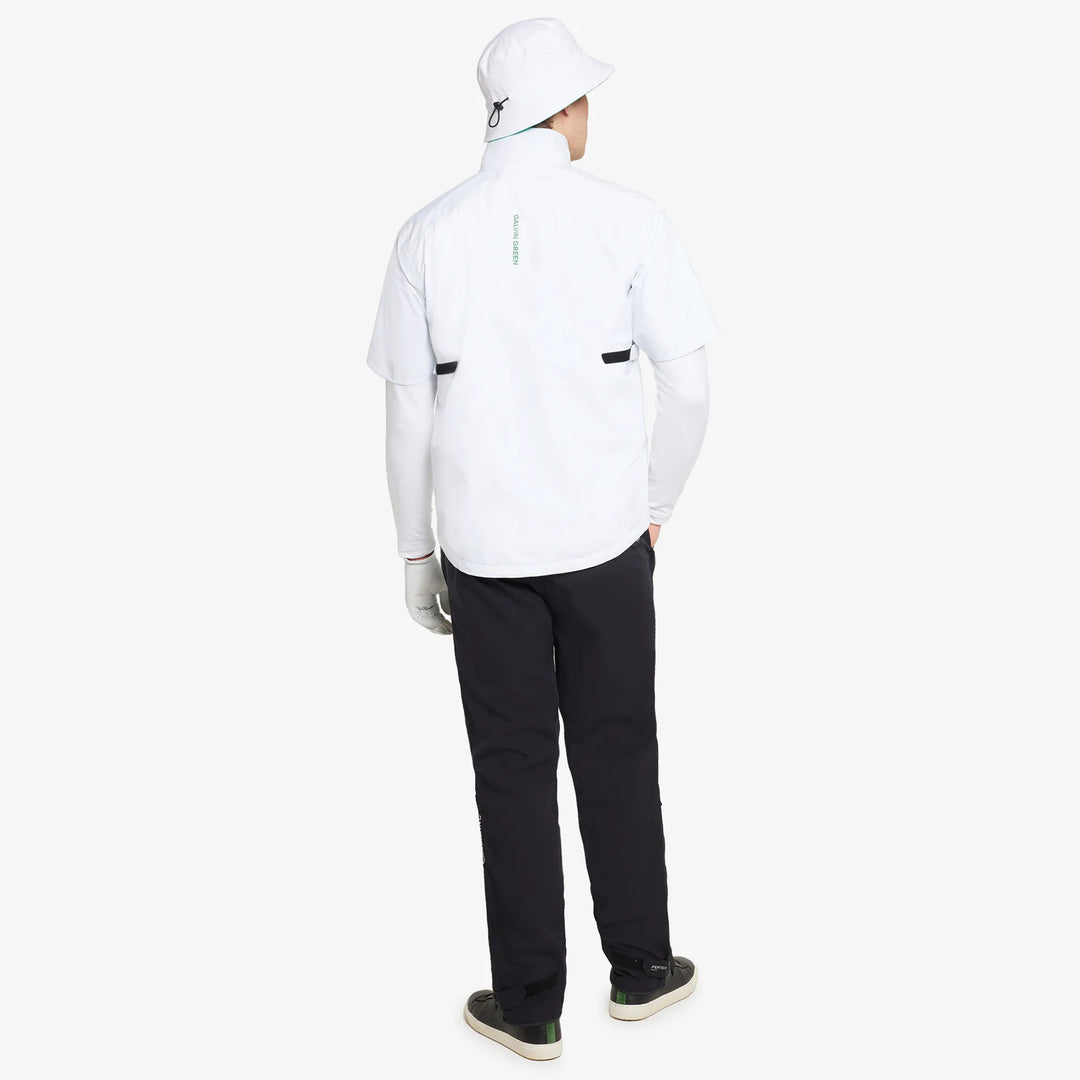 Abel is a Waterproof short sleeve golf jacket for Men in the color White(5)