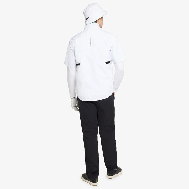 Abel is a Waterproof short sleeve golf jacket for Men in the color White(5)