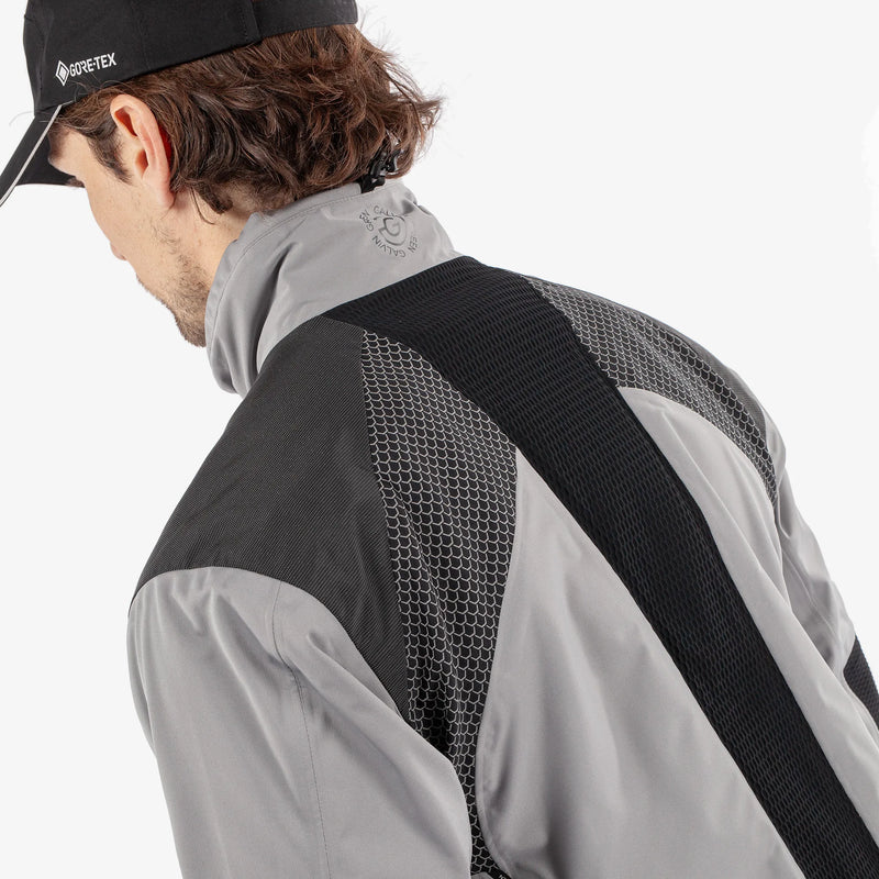 Action is a Waterproof golf jacket for Men in the color Sharkskin(6)