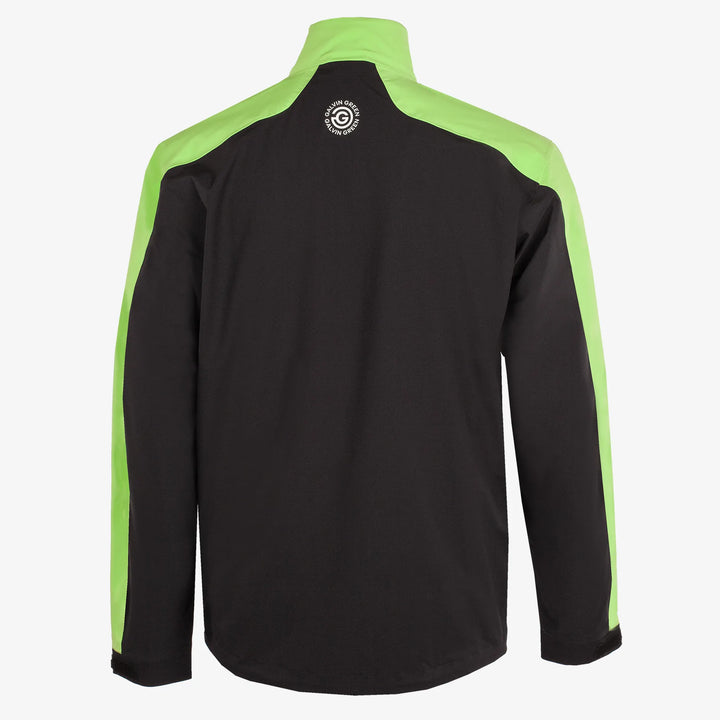 Adam is a Waterproof Golf Jacket for Men in the color Black/Fresh Green(8)