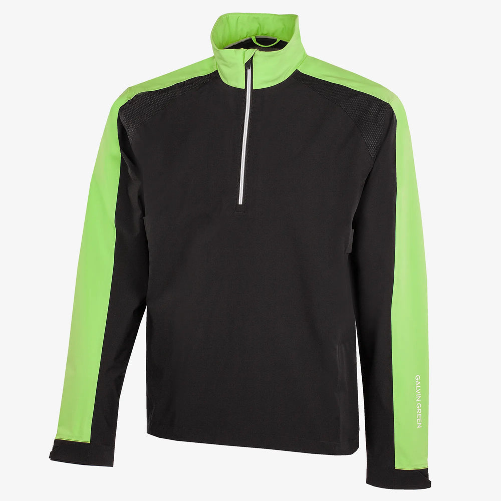 Adam is a Waterproof Golf Jacket for Men in the color Black/Fresh Green(0)