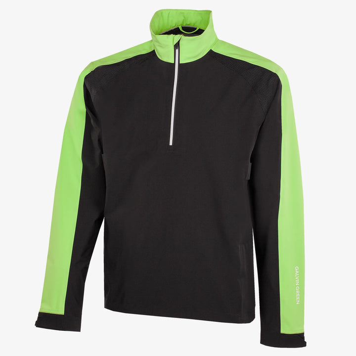Adam is a Waterproof Golf Jacket for Men in the color Black/Fresh Green(0)