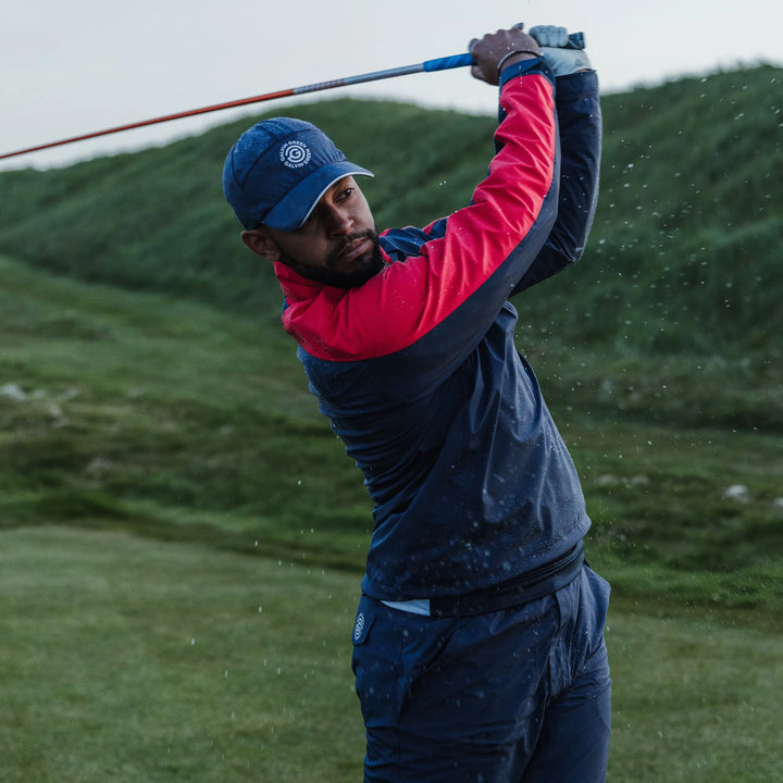 Adam is a Waterproof Golf Jacket for Men in the color Navy/Red(11)