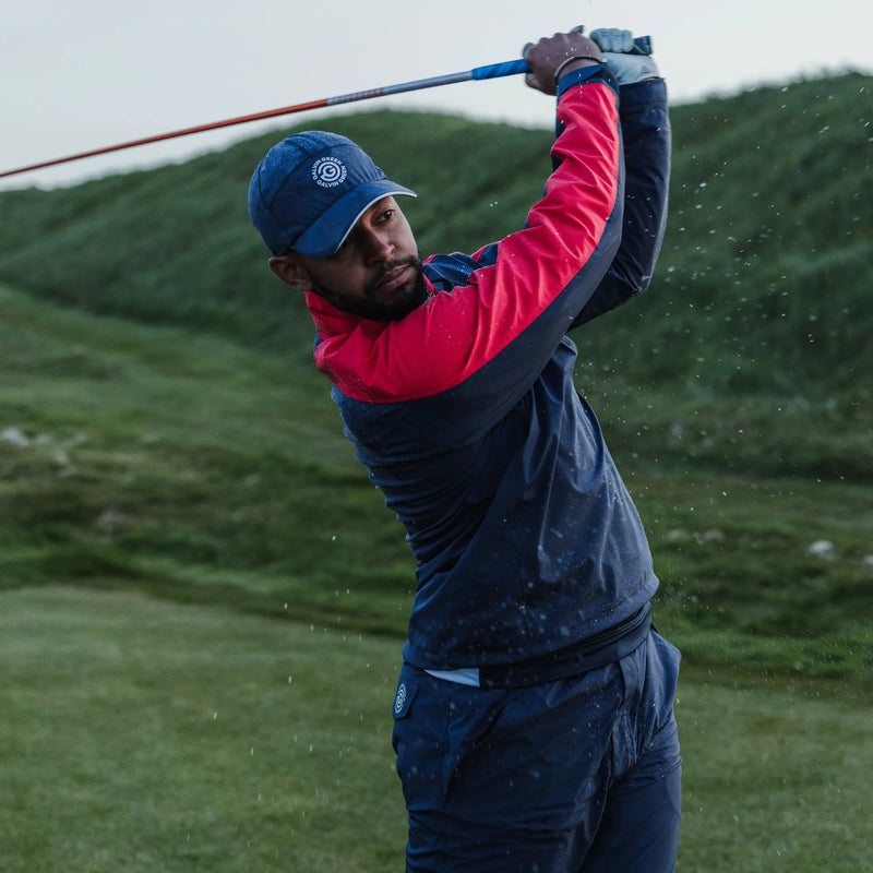 Adam is a Waterproof Golf Jacket for Men in the color Navy/Red(11)