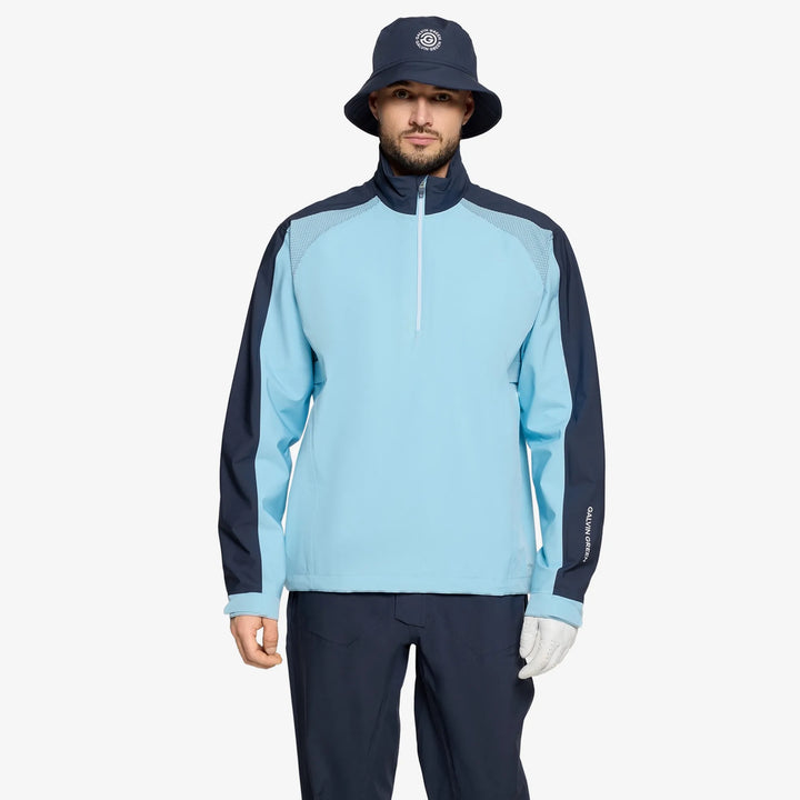 Adam is a Waterproof Golf Jacket for Men in the color Crystal Blue/Navy(1)