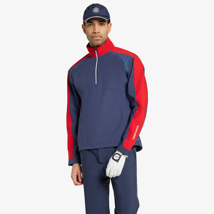 Adam is a Waterproof Golf Jacket for Men in the color Navy/Red(1)