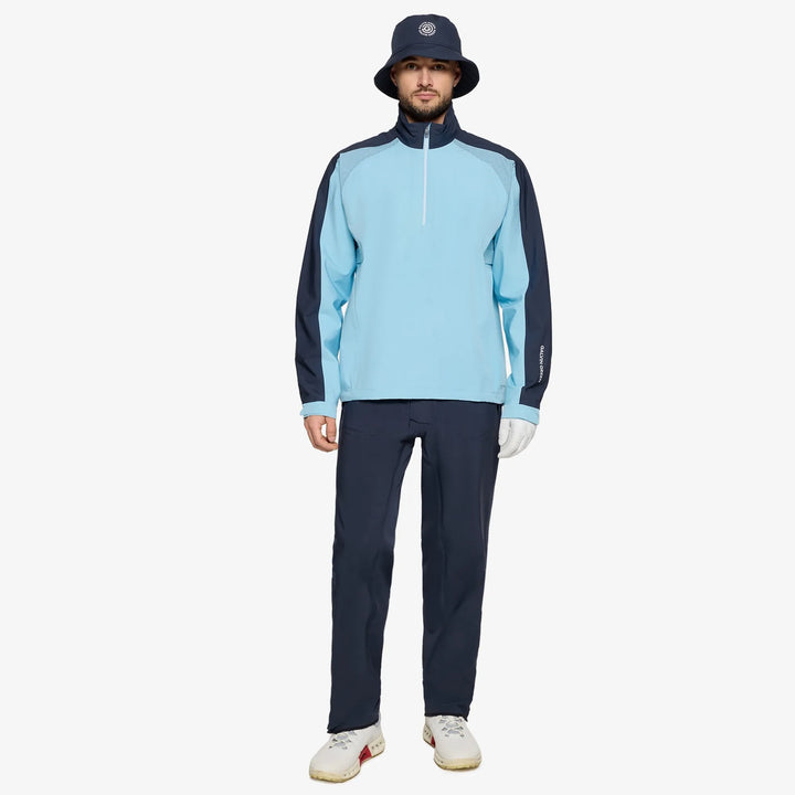 Adam is a Waterproof Golf Jacket for Men in the color Crystal Blue/Navy(2)