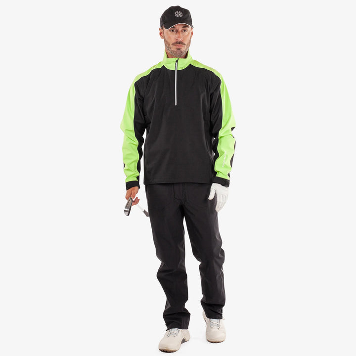 Adam is a Waterproof Golf Jacket for Men in the color Black/Fresh Green(2)