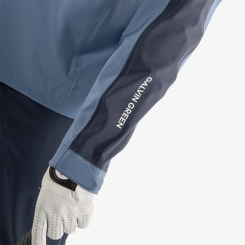 Adam is a Waterproof Golf Jacket for Men in the color Moonlight Blue/Navy(3)