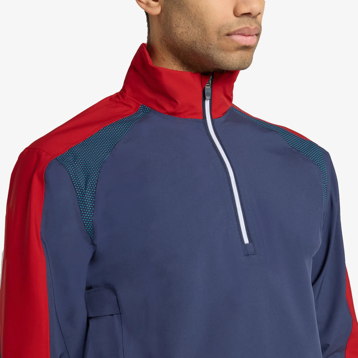 Adam is a Waterproof Golf Jacket for Men in the color Navy/Red(3)