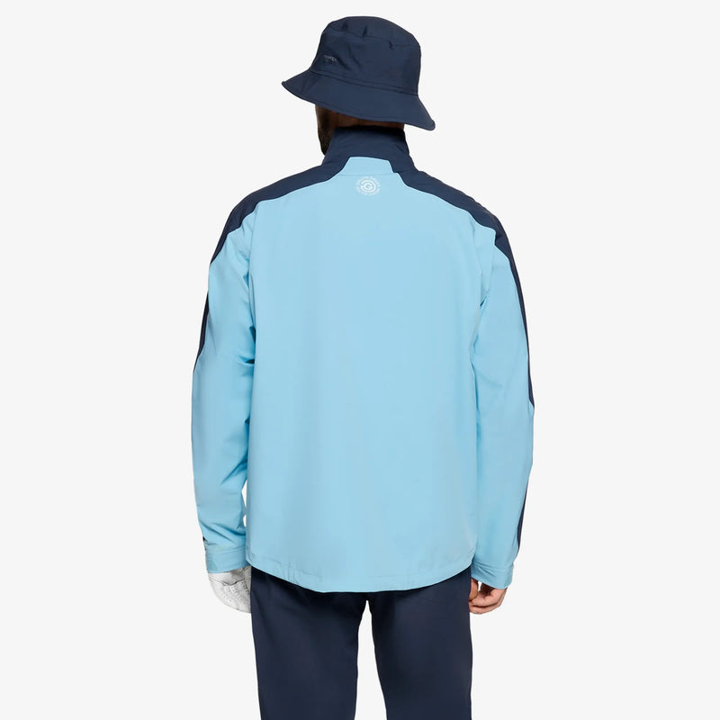Adam is a Waterproof Golf Jacket for Men in the color Crystal Blue/Navy(5)