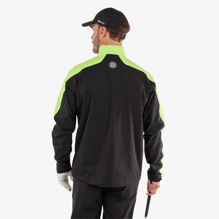 Adam is a Waterproof Golf Jacket for Men in the color Black/Fresh Green(5)