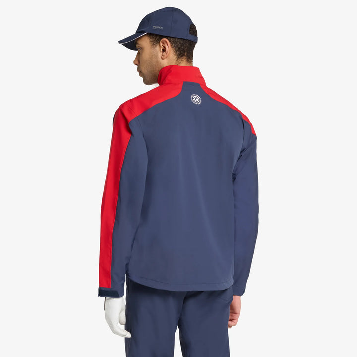 Adam is a Waterproof Golf Jacket for Men in the color Navy/Red(5)