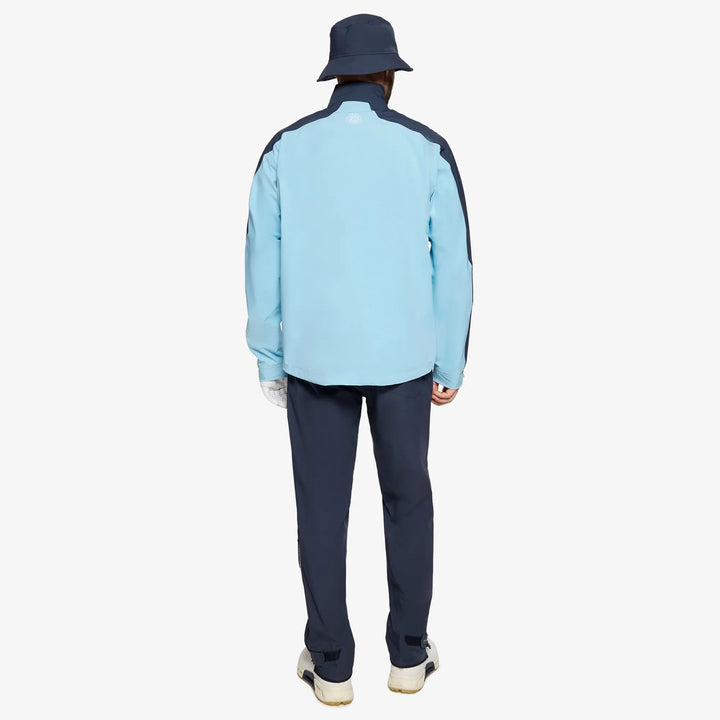Adam is a Waterproof Golf Jacket for Men in the color Crystal Blue/Navy(6)