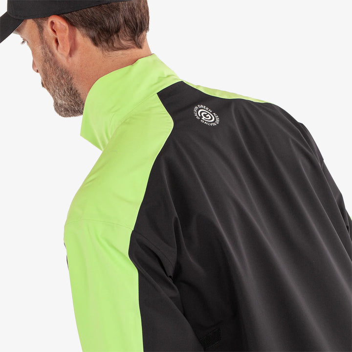 Adam is a Waterproof Golf Jacket for Men in the color Black/Fresh Green(6)