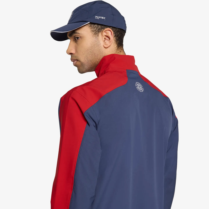 Adam is a Waterproof Golf Jacket for Men in the color Navy/Red(6)