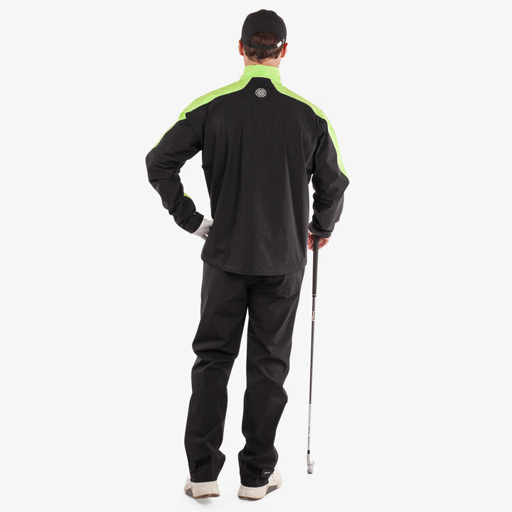 Adam is a Waterproof Golf Jacket for Men in the color Black/Fresh Green(7)