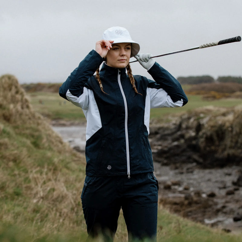 Aida is a Waterproof golf jacket for Women in the color Navy/White/Cool Grey(11)