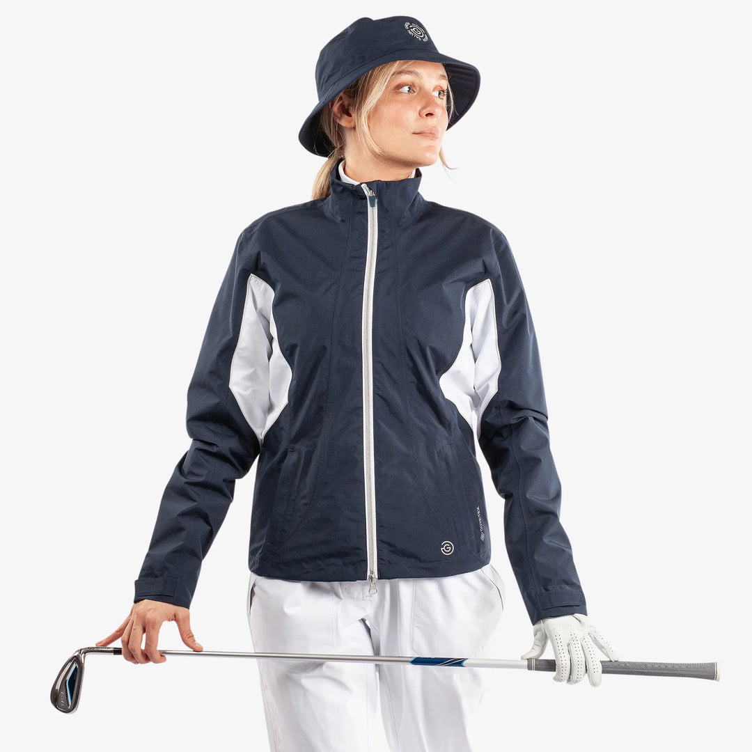 Aida is a Waterproof golf jacket for Women in the color Navy/White/Cool Grey(1)