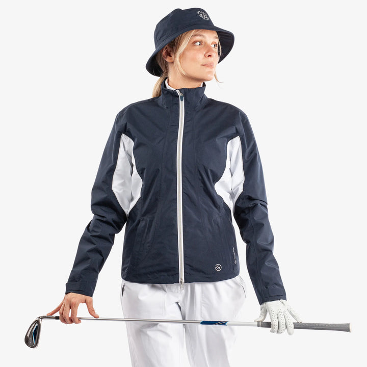 Aida is a Waterproof golf jacket for Women in the color Navy/White/Cool Grey(1)