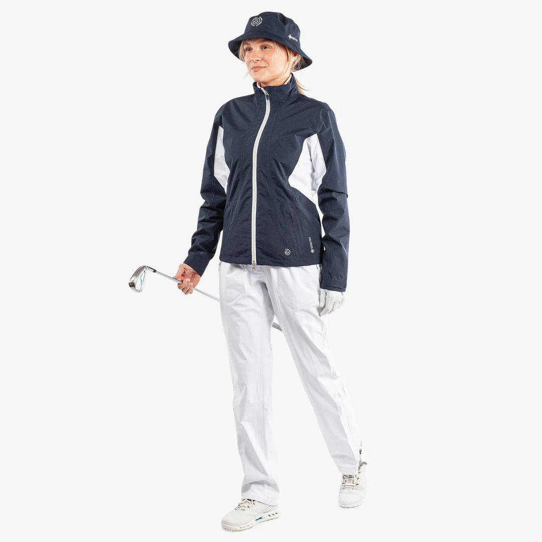 Aida is a Waterproof golf jacket for Women in the color Navy/White/Cool Grey(2)