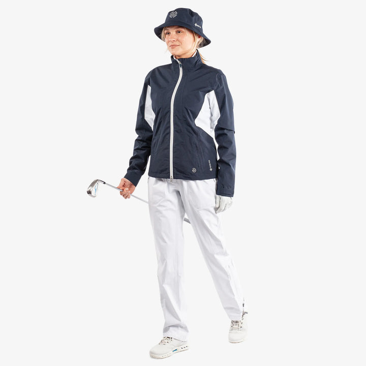 Aida is a Waterproof golf jacket for Women in the color Navy/White/Cool Grey(2)