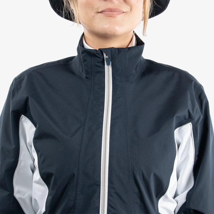 Aida is a Waterproof golf jacket for Women in the color Navy/White/Cool Grey(4)