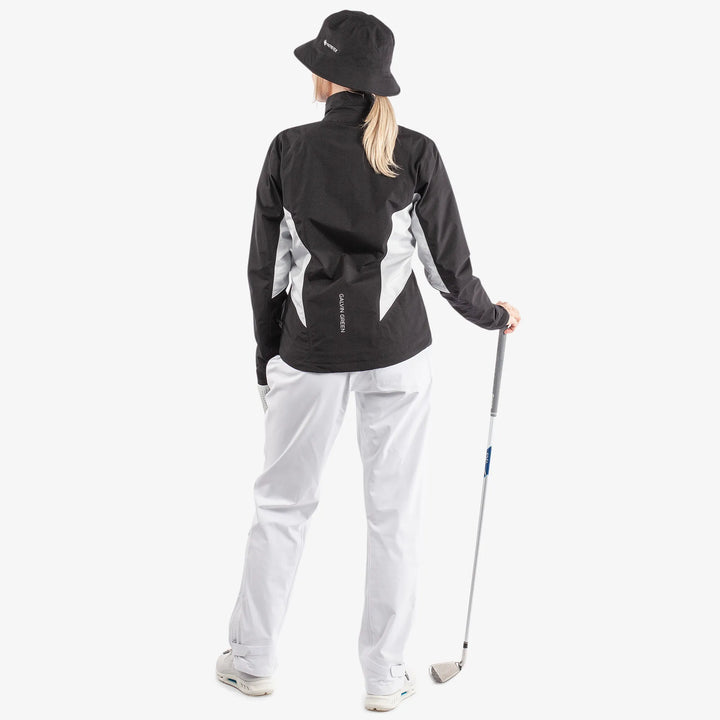 Aida is a Waterproof golf jacket for Women in the color Black/Cool Grey/White(9)
