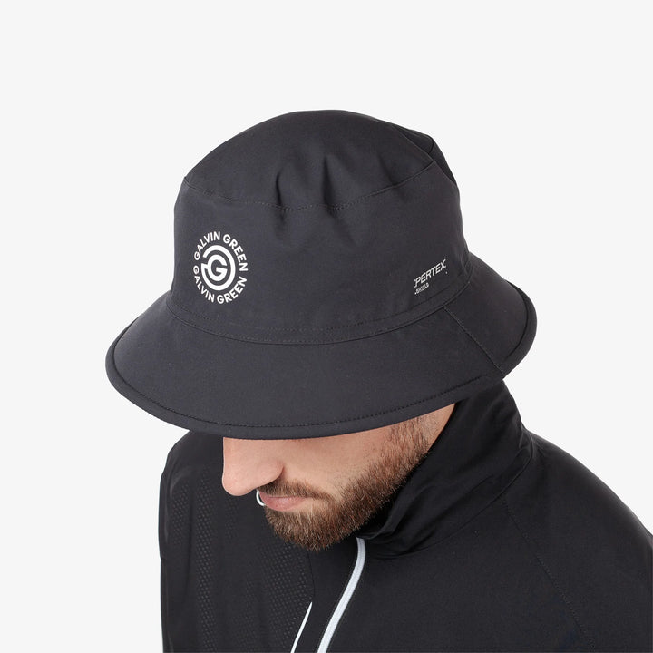 Aiden is a Waterproof golf hat in the color Black(2)